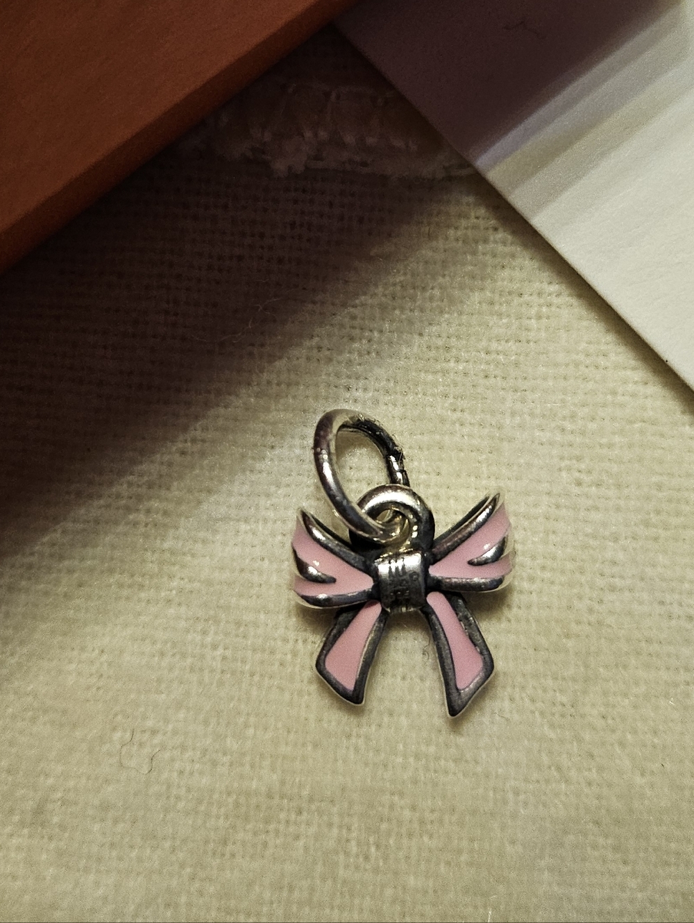 James Avery Pink Enamel Bow Charm